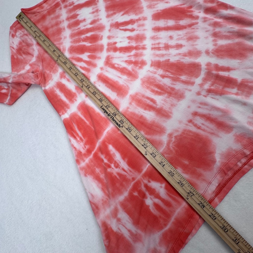 Soft Surroundings Tie Dye Tunic Top S‎ Coral Jersey Stretch Asymmetrical Resort - Picture 10 of 12
